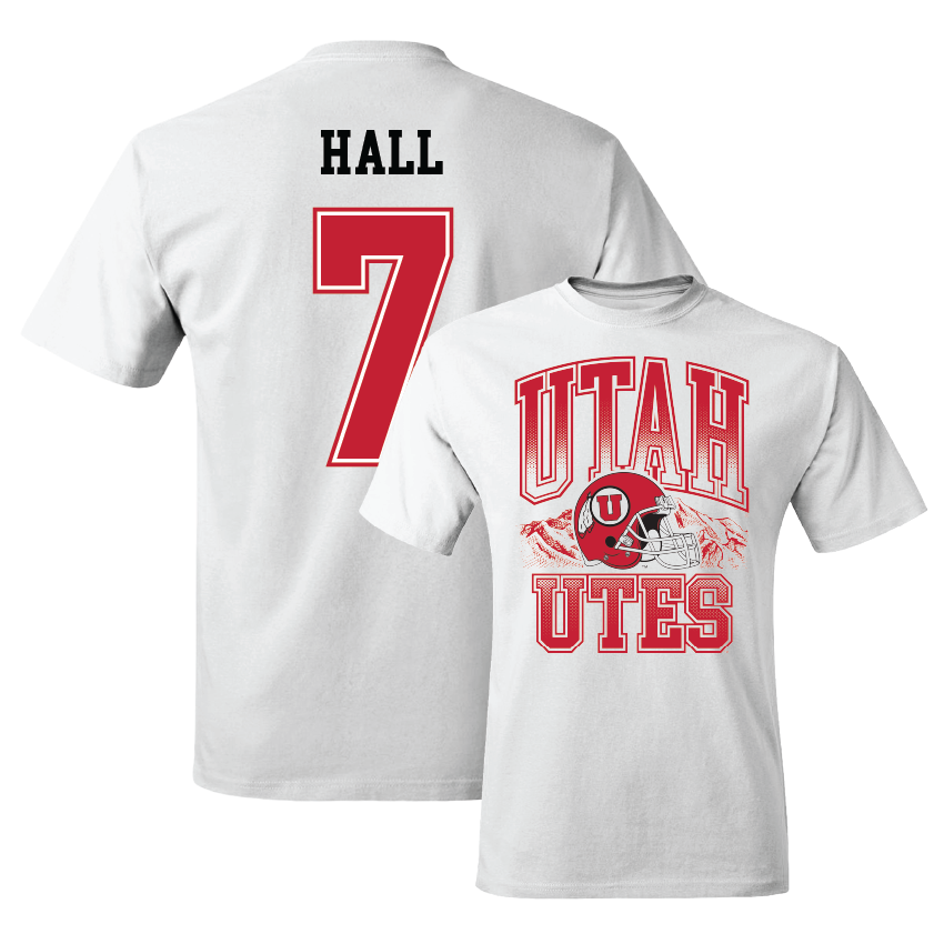 Utah Football White Comfort Colors Tee - Johnathan Hall