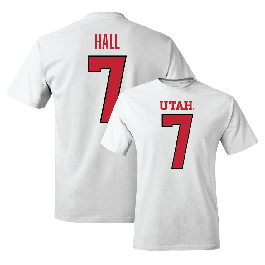 Utah Football White Shirsey Comfort Colors Tee - Johnathan Hall