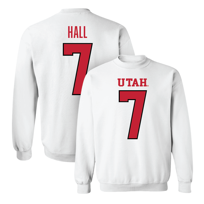 Utah Football White Shirsey Crew - Johnathan Hall
