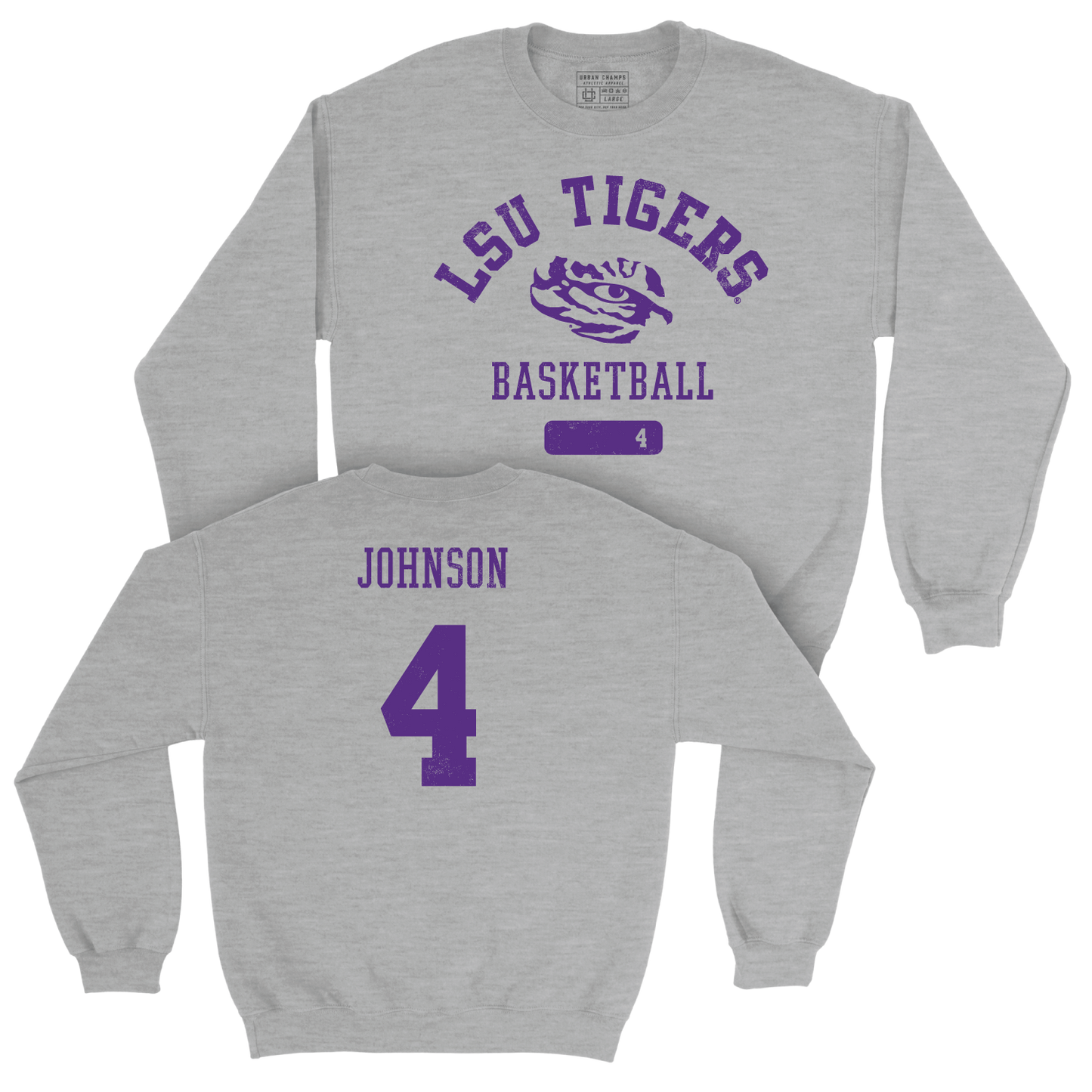 LSU Women's Basketball Sport Grey Varsity Crew - Flau'jae Johnson | #4