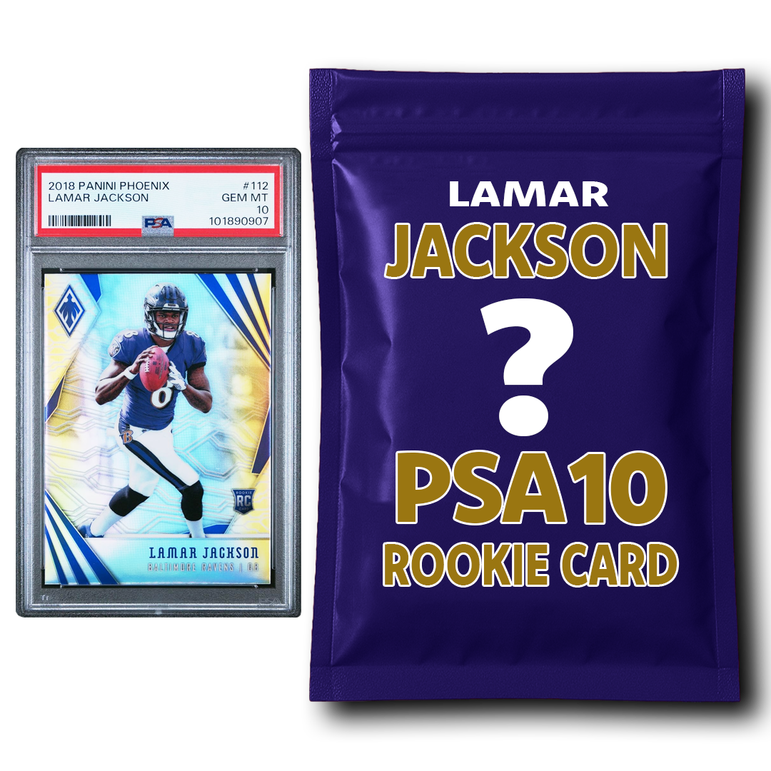Lamar Jackson Phoenix Elite PSA COA Mystery Card Pack