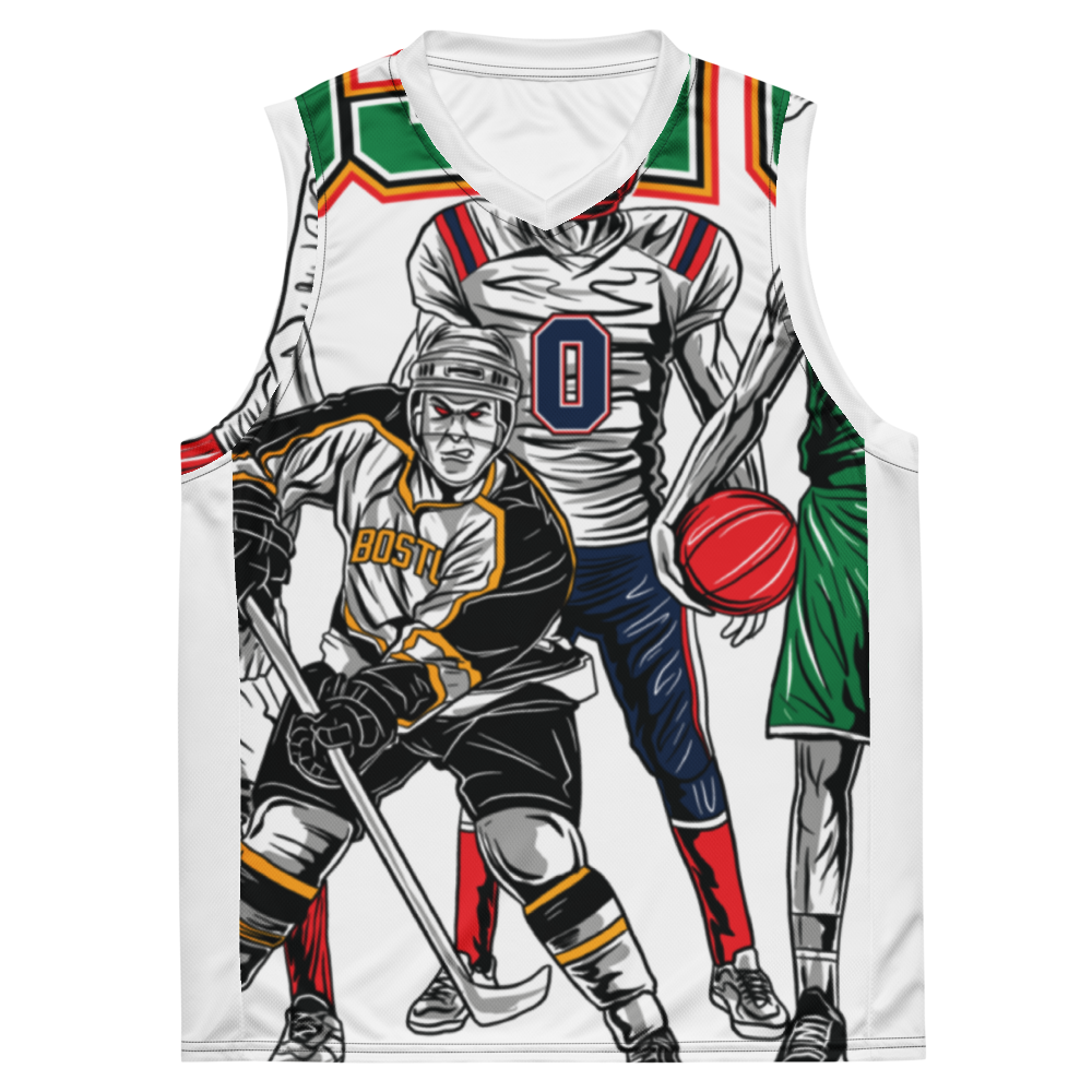 Boston Sports "City of Champs" All-Over Print Recycled Unisex Basketball Jersey