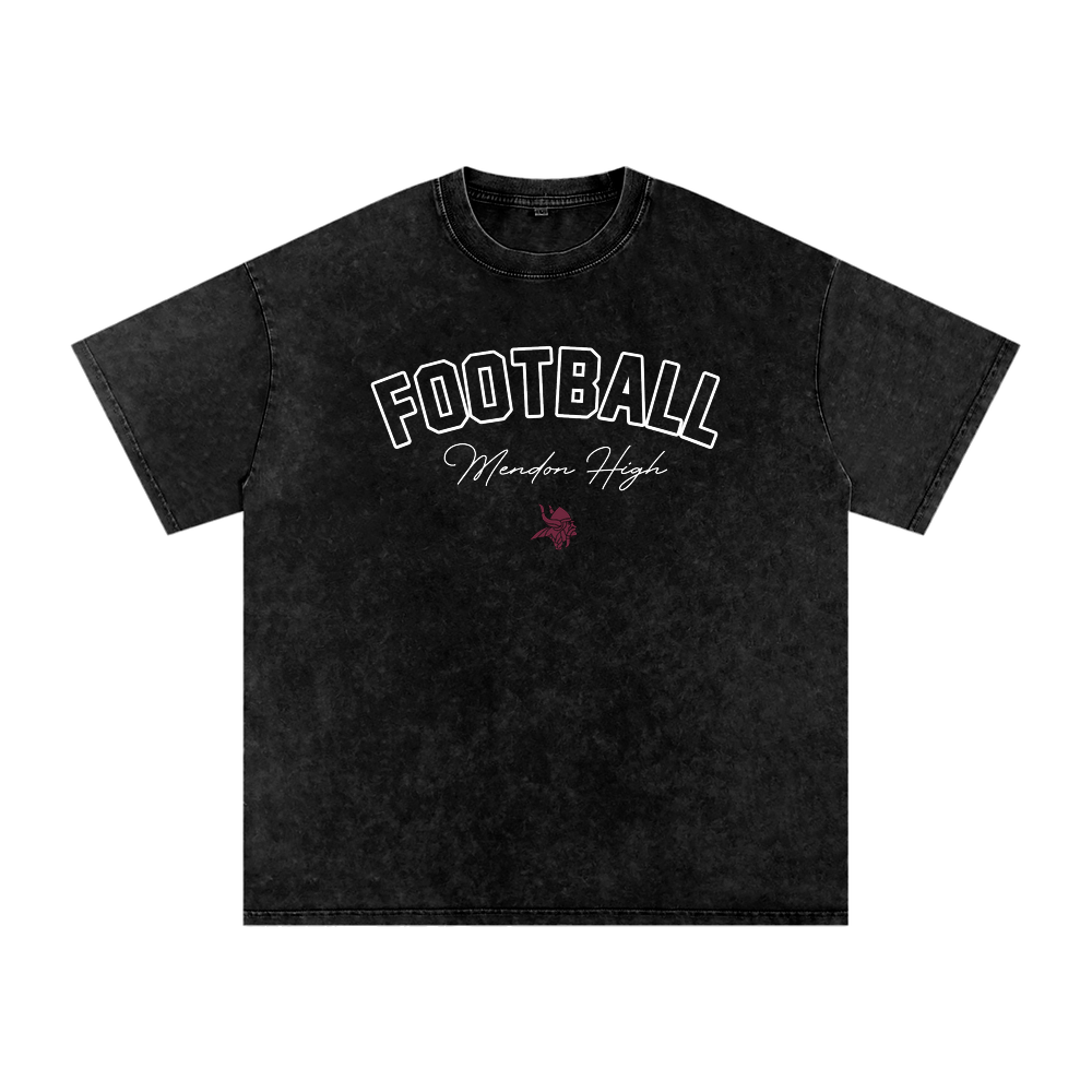 Snow Washed Oversized Cotton T-Shirt - Black