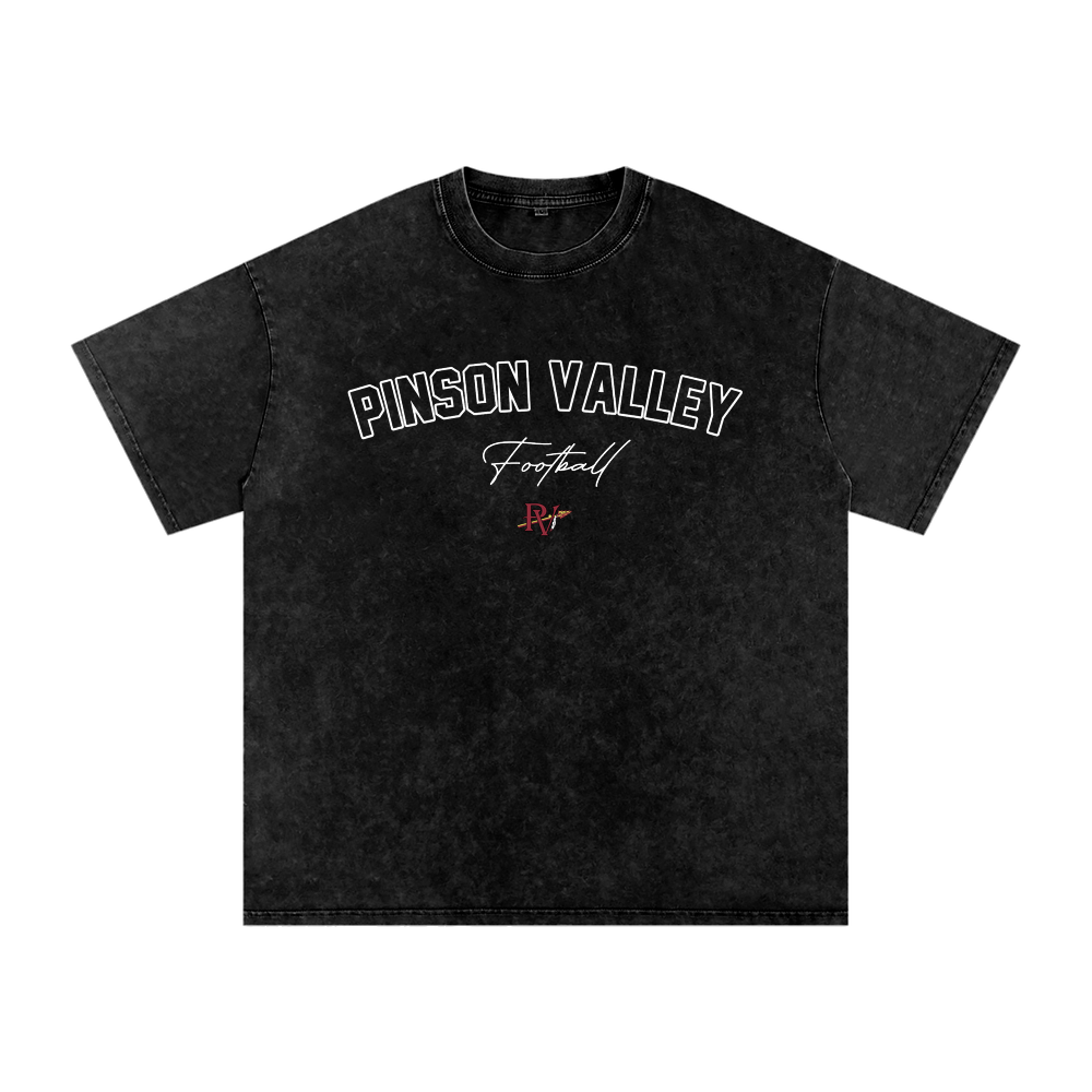 Snow Washed Oversized Cotton T-Shirt - Black