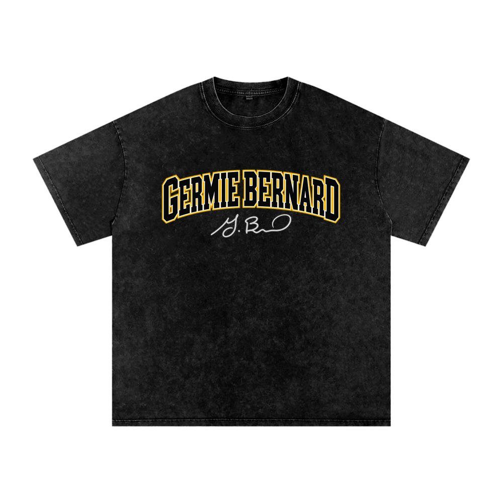 Snow Washed Oversized Cotton T-Shirt - Black