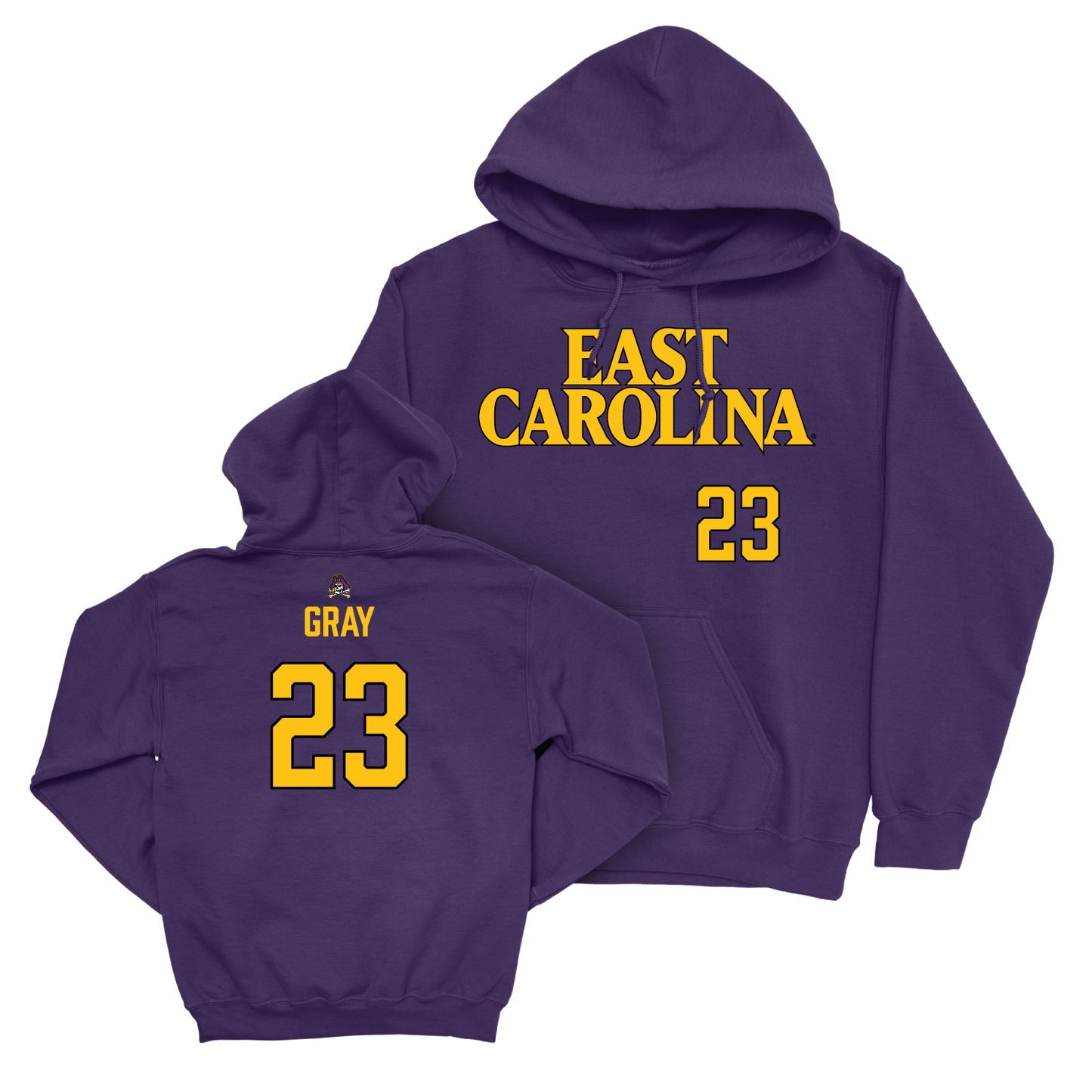 East Carolina Football Purple Sideline Hoodie - Ashton Gray