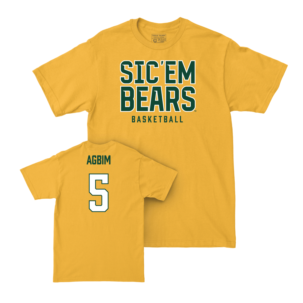 Baylor Men's Basketball Gold Sic 'Em Tee - Obi Agbim