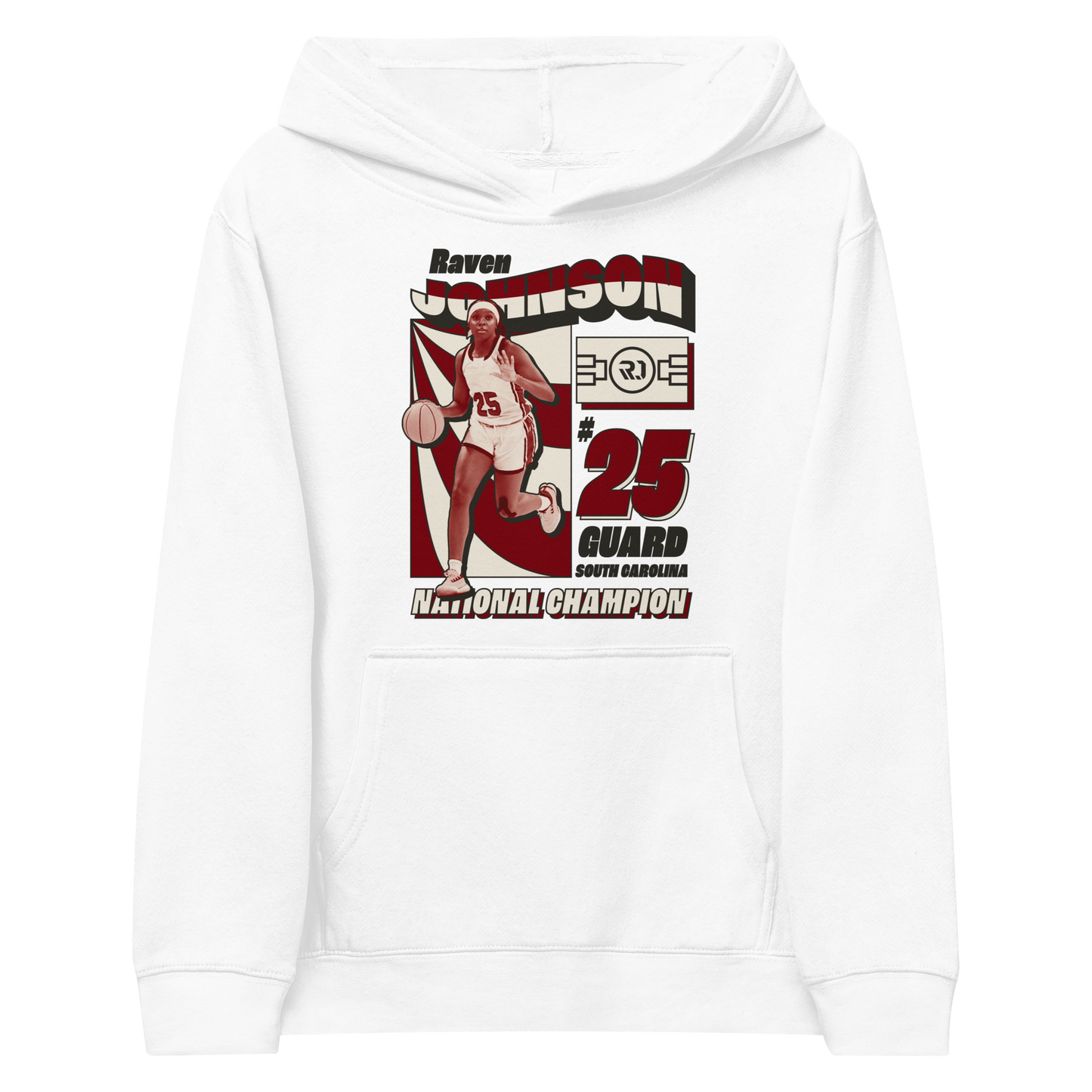 Raven Johnson "National Champion" Youth Hoodie White