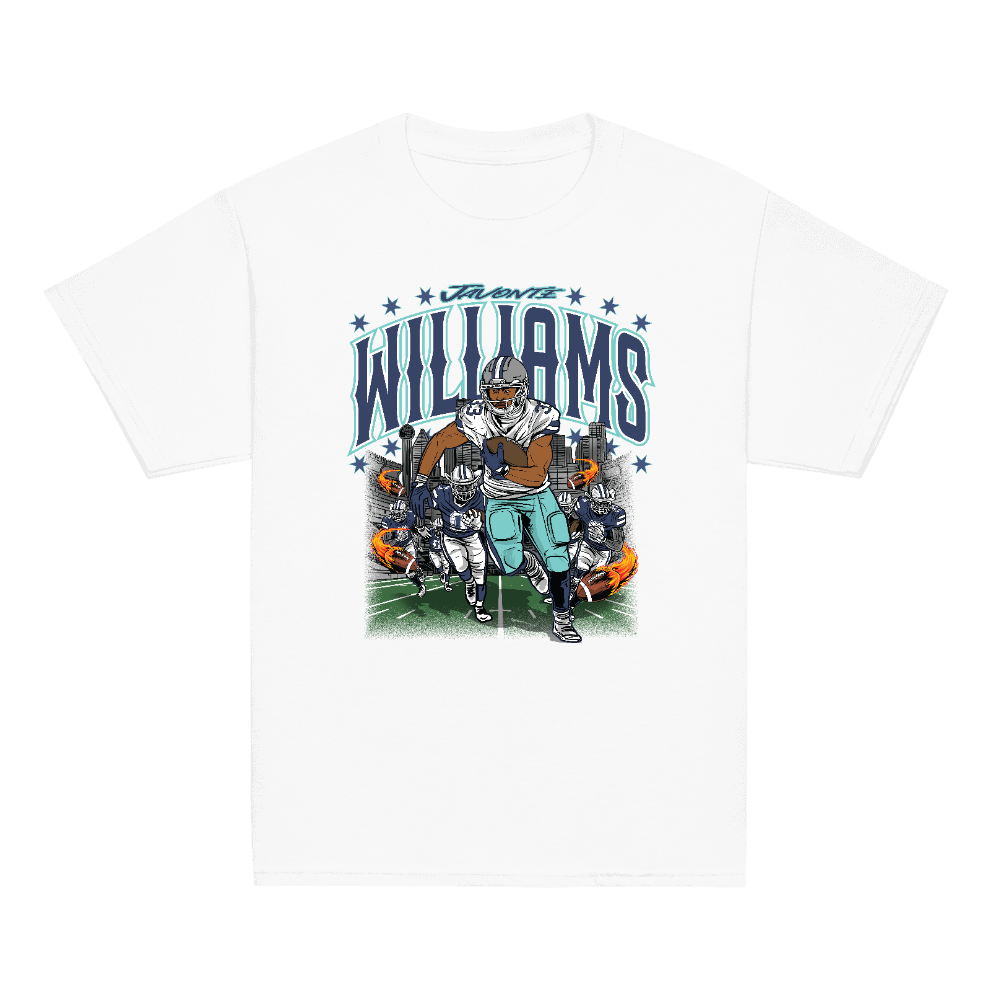 Javonte Williams Illustration Youth T-shirt White