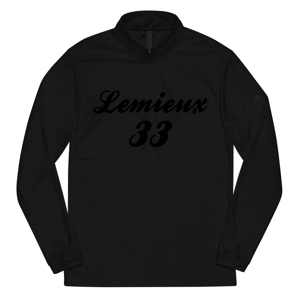 Lemieux 33 Script Name & Number Core Quarter Zip Grey