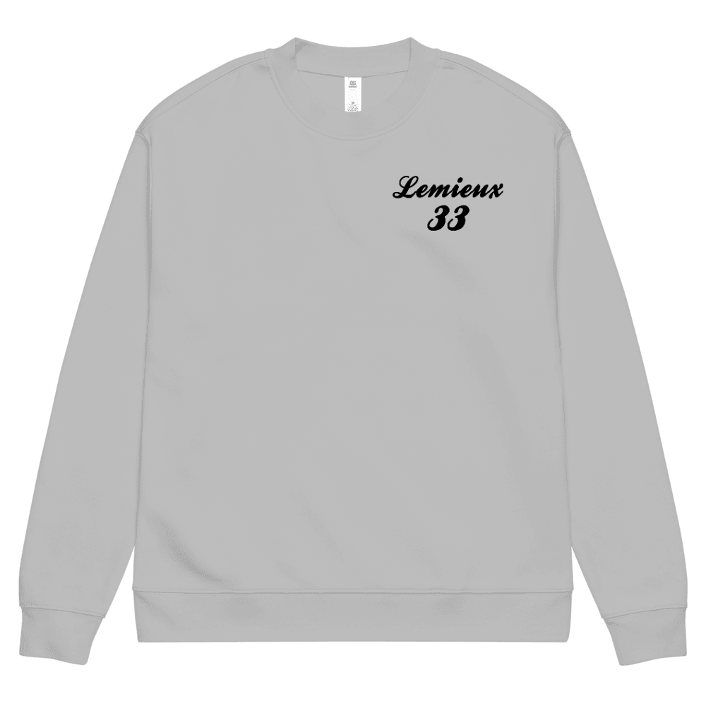 Lemieux 33 Script Name & Number Core Crewneck Grey