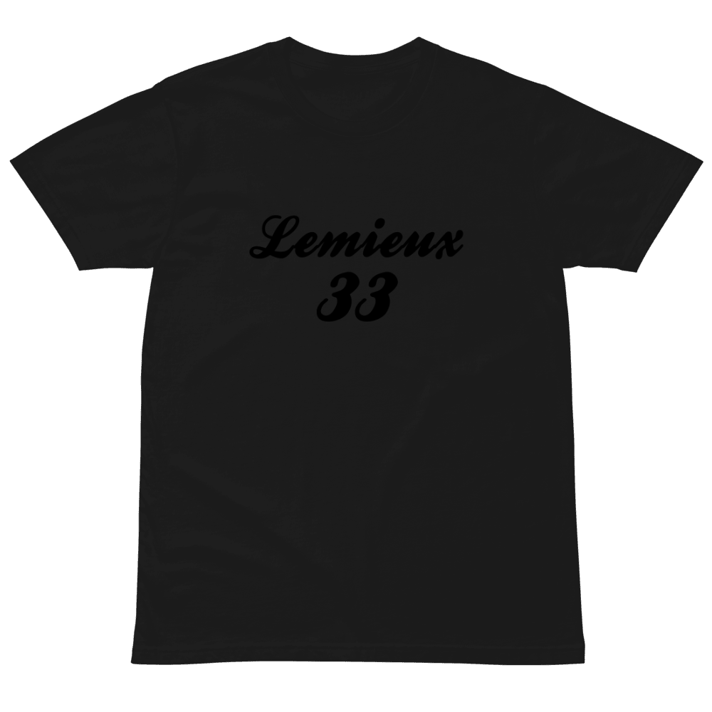 Lemieux 33 Script Name & Number T-shirt Grey