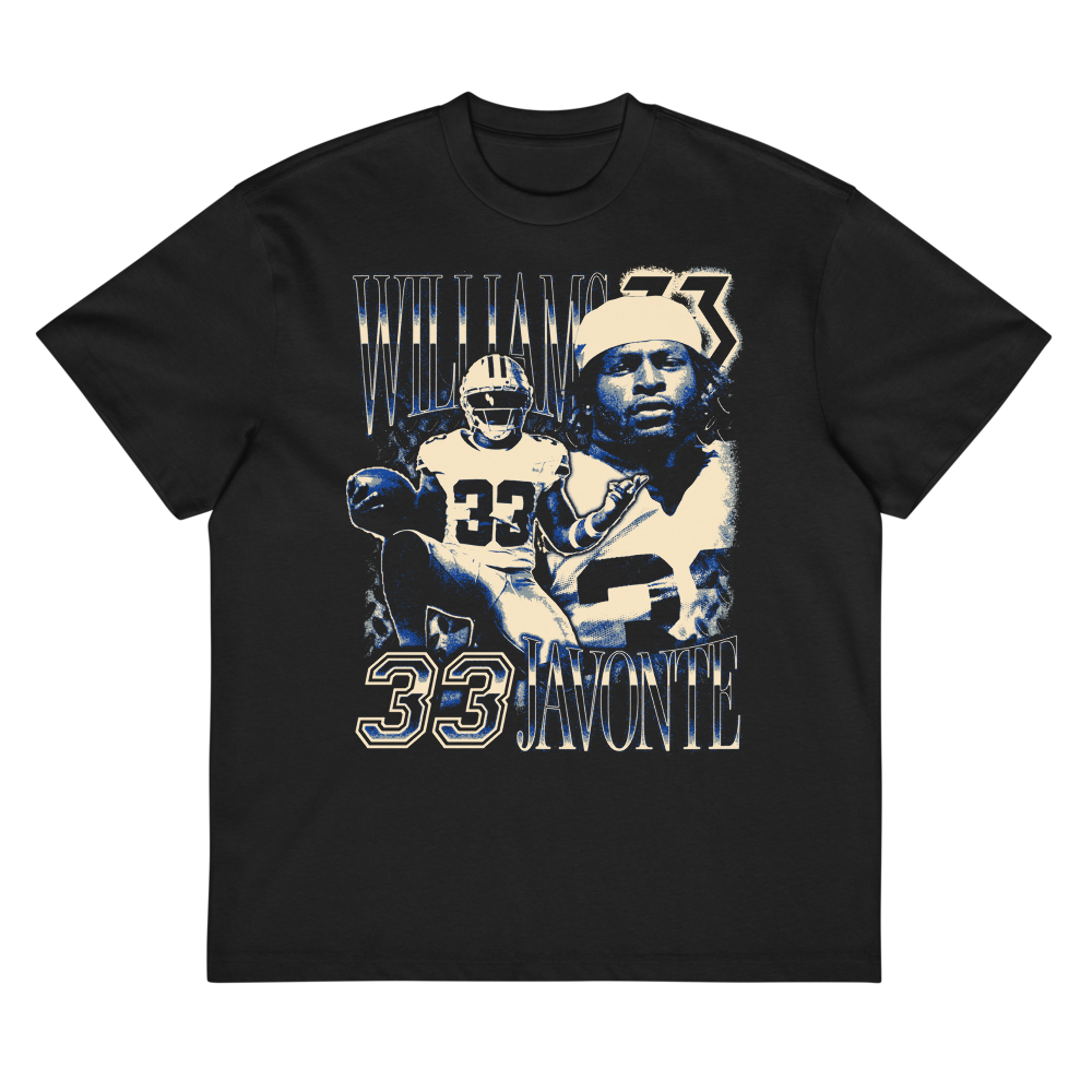 Javonte Williams Vintage Vintage Boxy T-shirt Black by Athlete Market