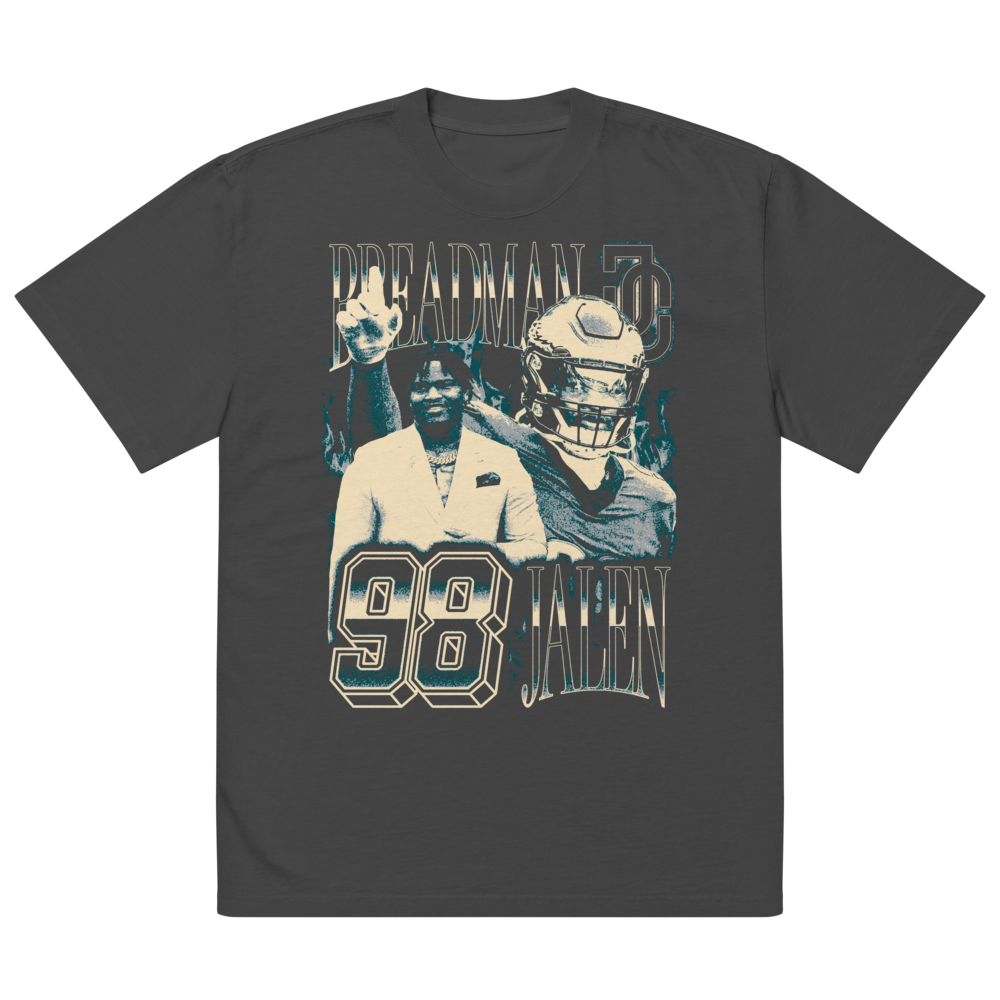 Jalen Carter Vintage Oversized T-shirt Faded Black