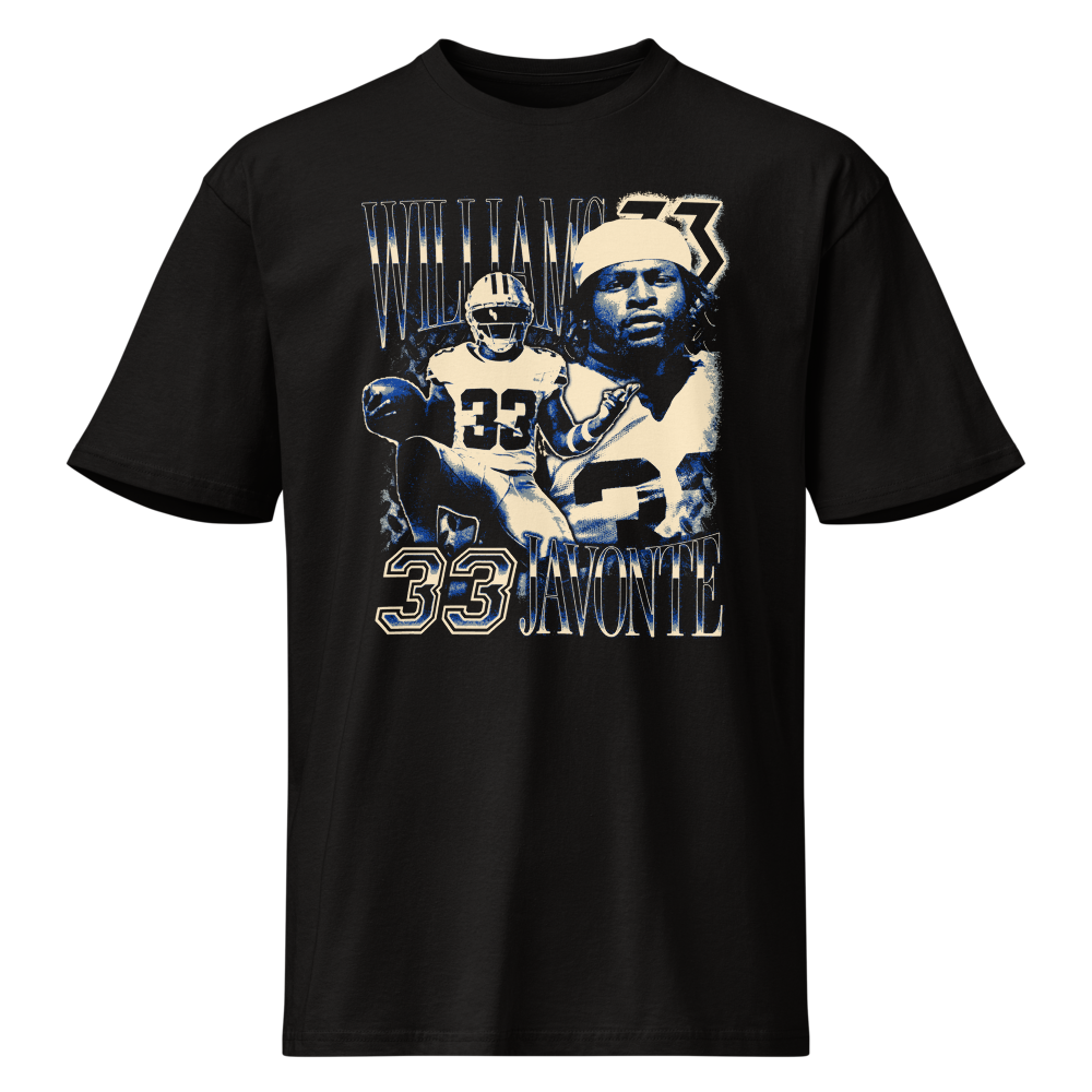 Javonte Williams Vintage Vintage T-shirt Black by Athlete Market