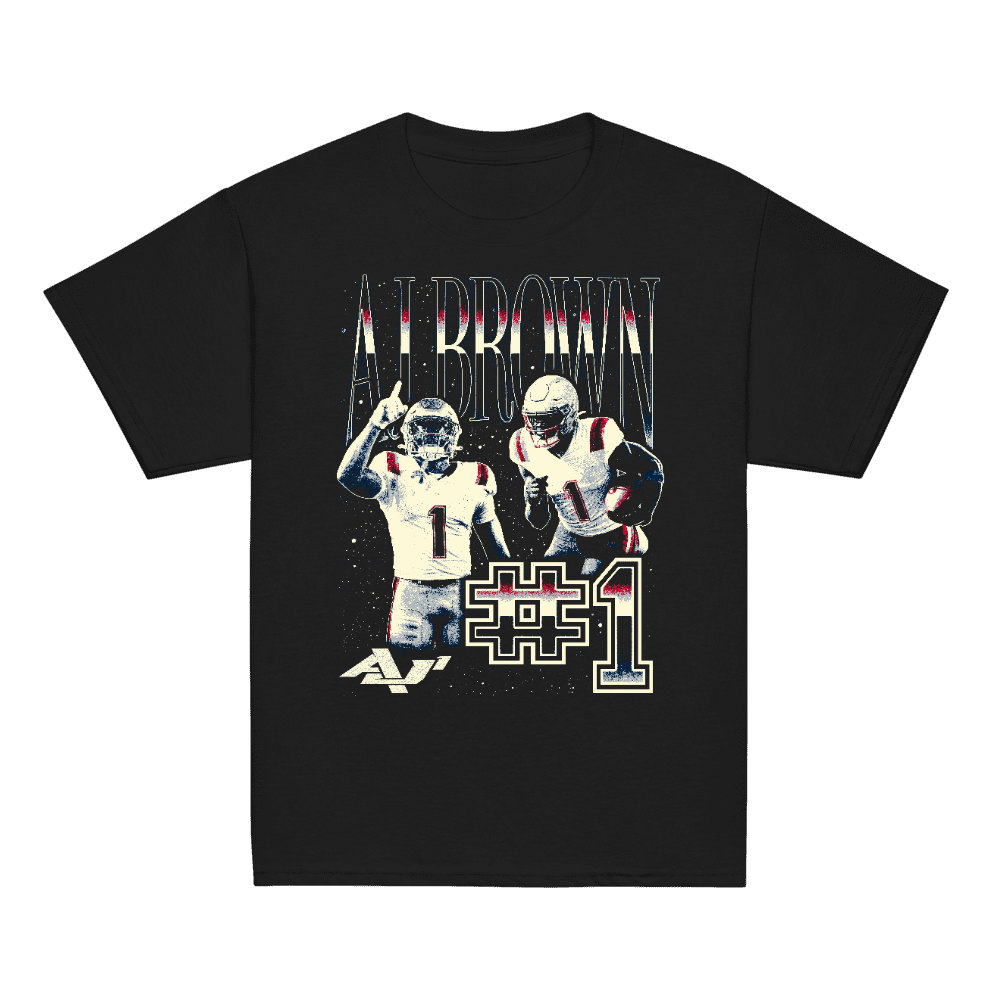 AJ Brown Vintage Vintage Youth T-shirt Black by AJ Brown