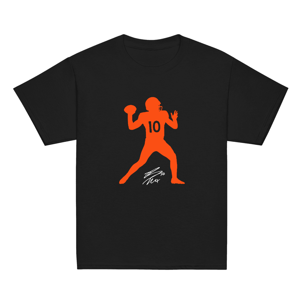 Bo Nix Denver Silhouette Youth T-shirt Black