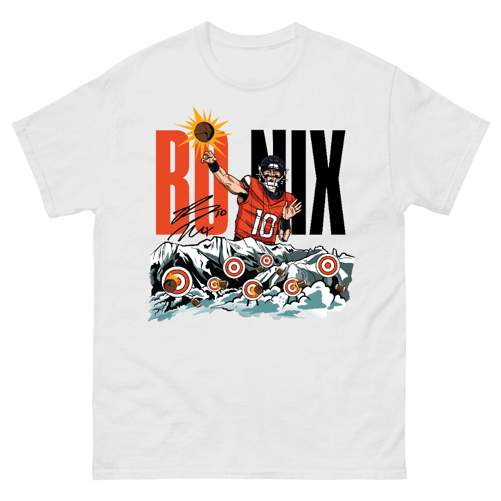 Bo Nix Illustration T-shirt White