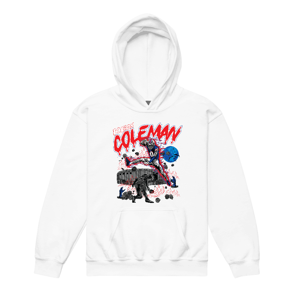Keon Coleman Illustration Youth Hoodie White