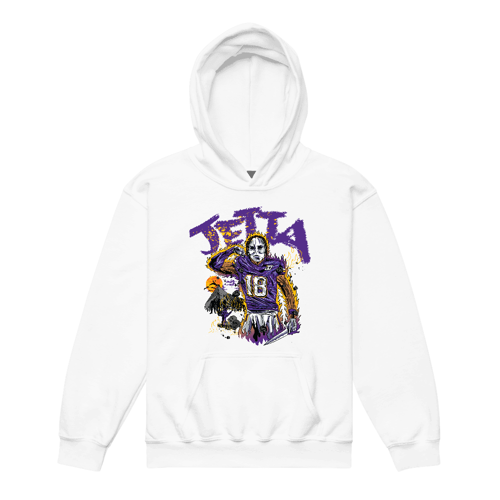 Justin Jefferson Illustration Youth Hoodie White