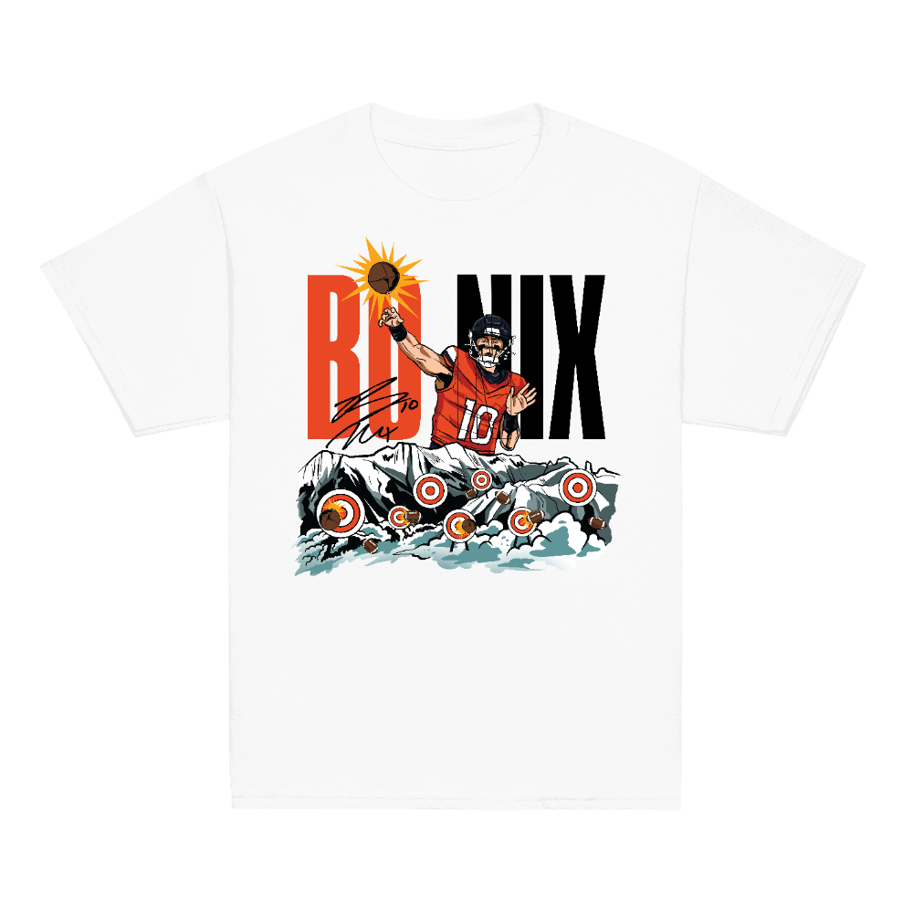 Bo Nix Illustration Youth T-shirt White