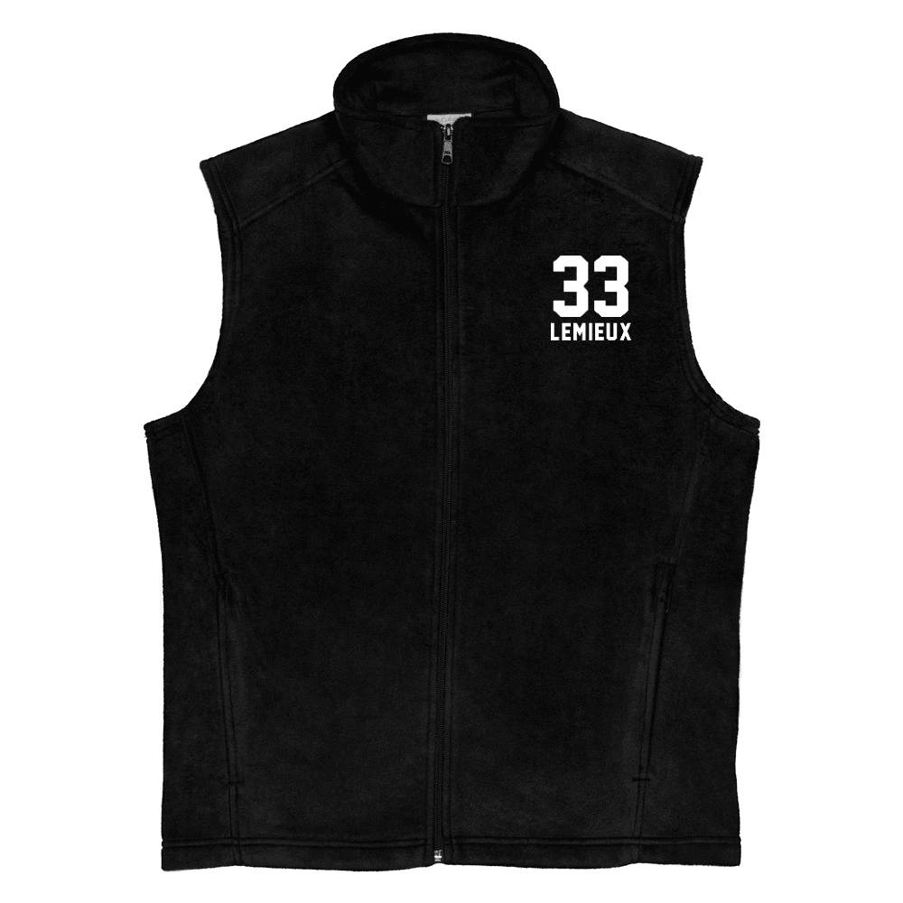 Lemieux 33 Varsity Name & Number Fleece Vest Black