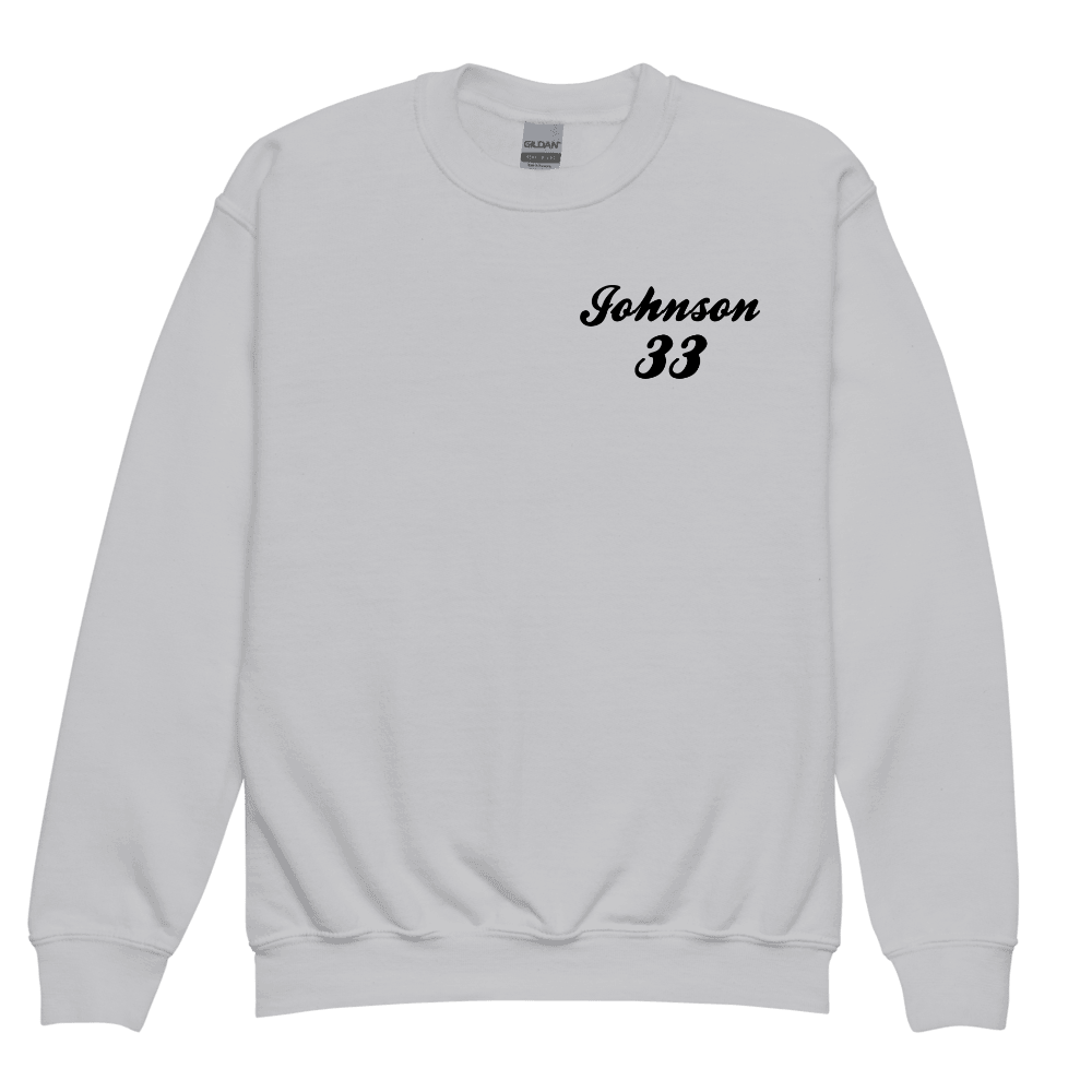 Johnson 33 Script Name & Number Core Youth Sweatshirt Black