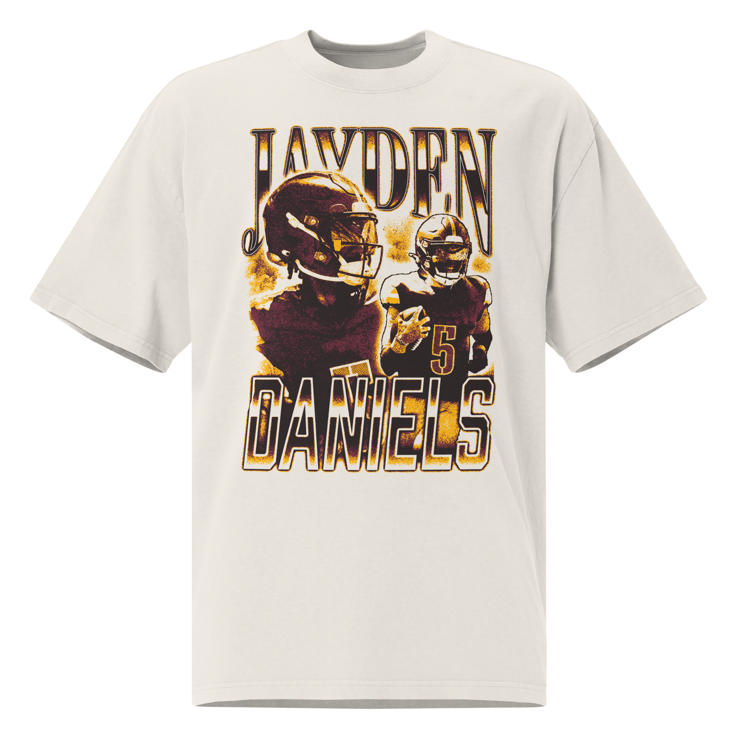 Jayden Daniels "Vintage" Oversized T-shirt Faded White