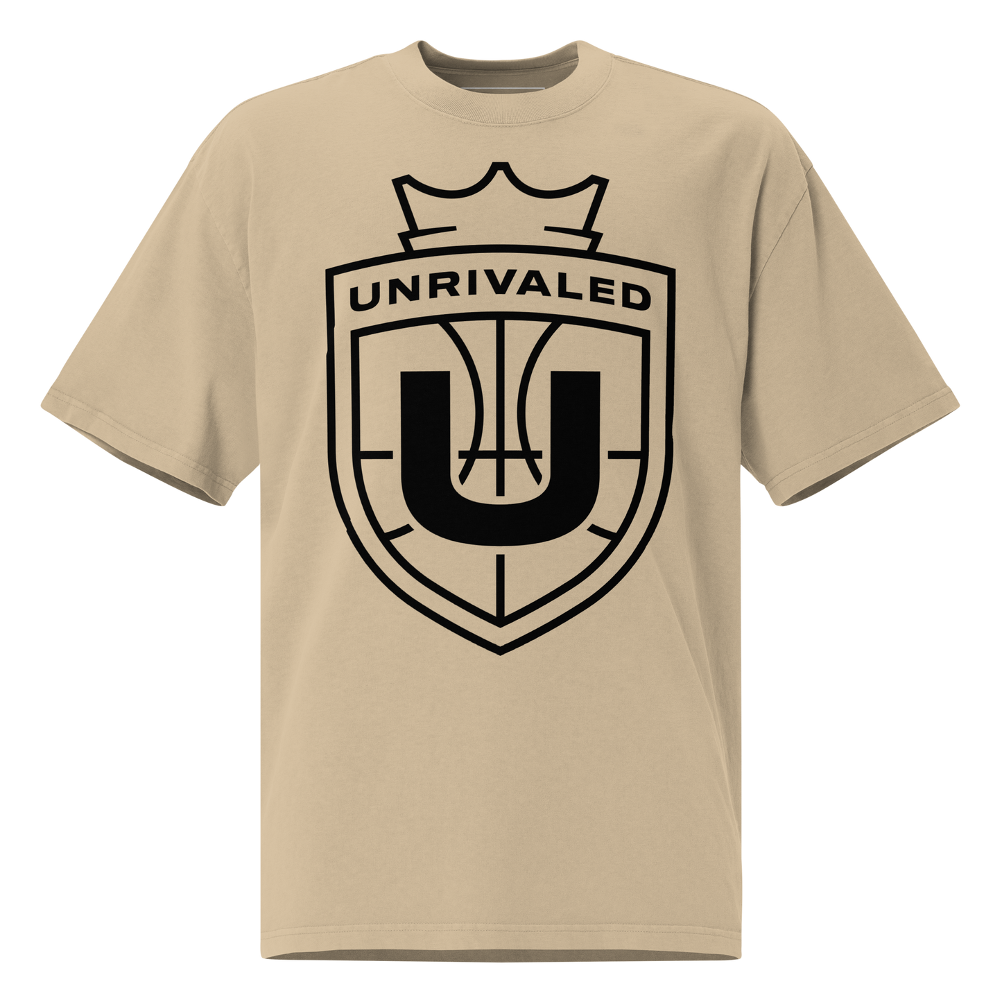 Unrivaled "Logo" Large Print Oversized T-shirt Khaki