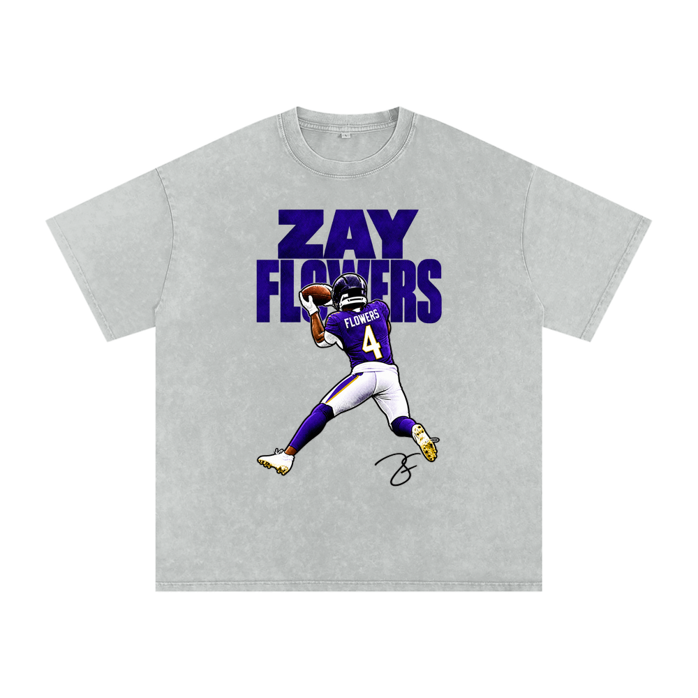 Zay Flowers Halftone Boxy Washed T-shirt