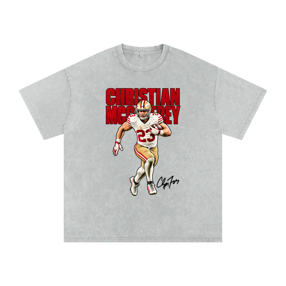Christian McCaffrey Halftone Boxy Washed T-shirt