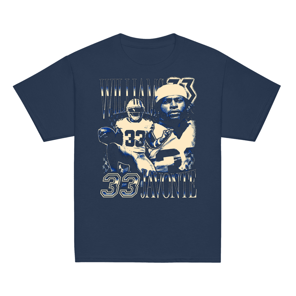 Javonte Williams Vintage Vintage Youth T-shirt Navy