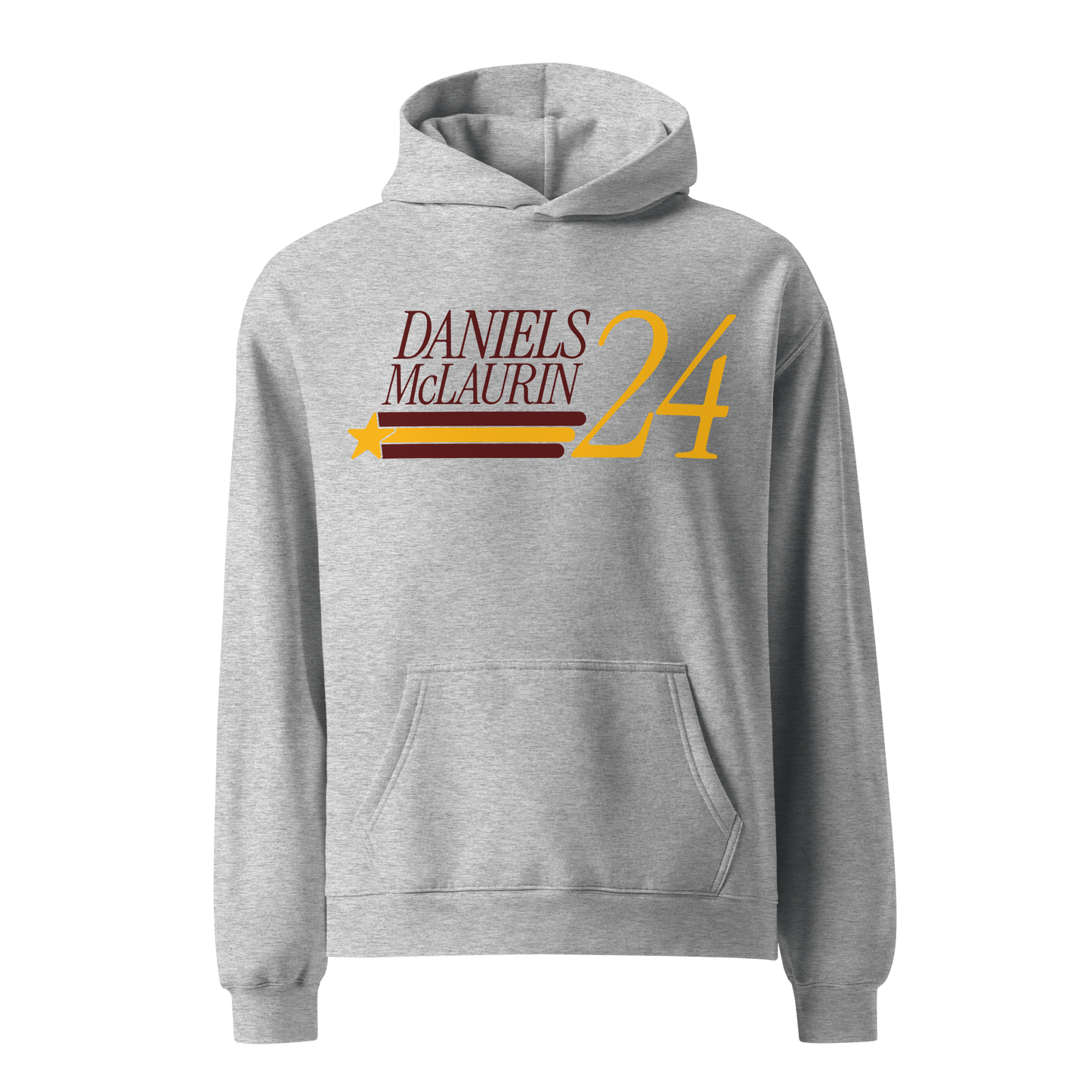 Jayden Daniels "McLaurin Daniels 24" Oversized Hoodie Grey