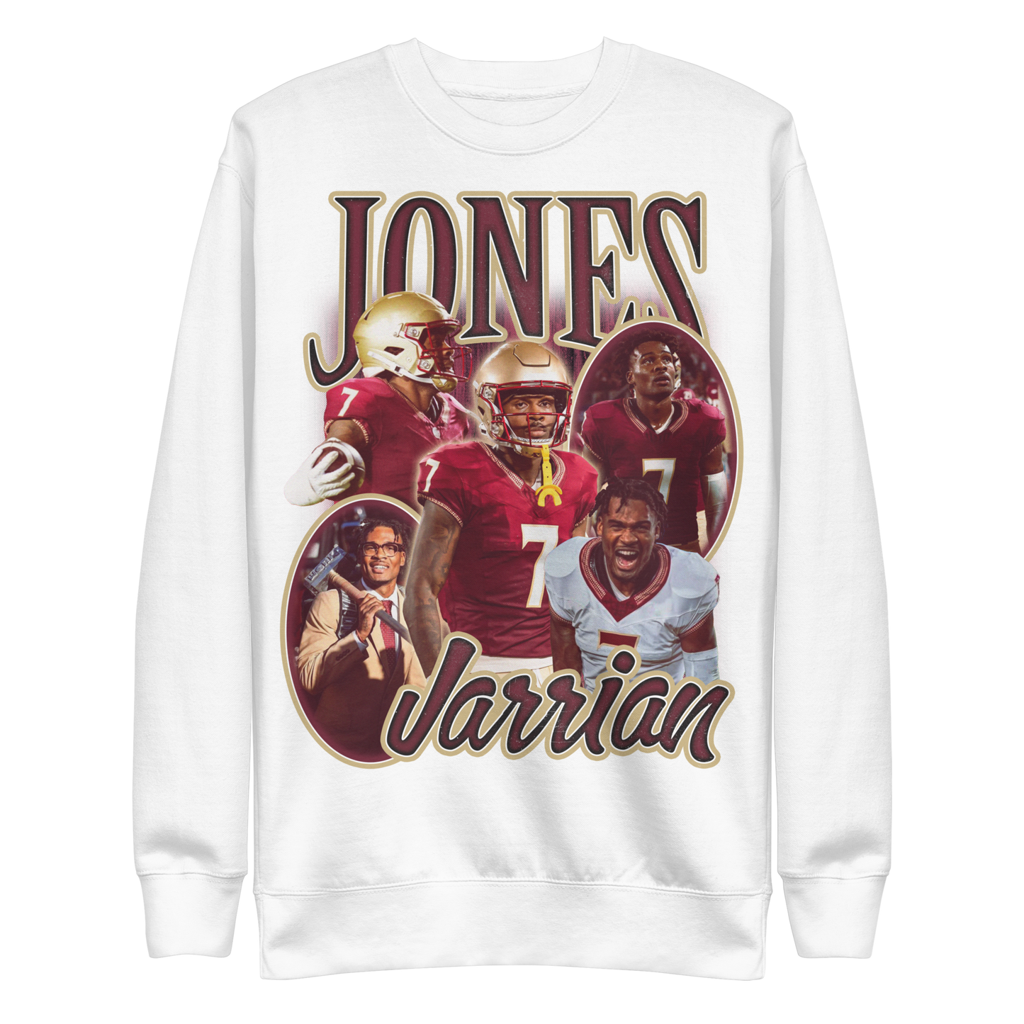 Jarrian Jones "Collage" White Sweatshirt