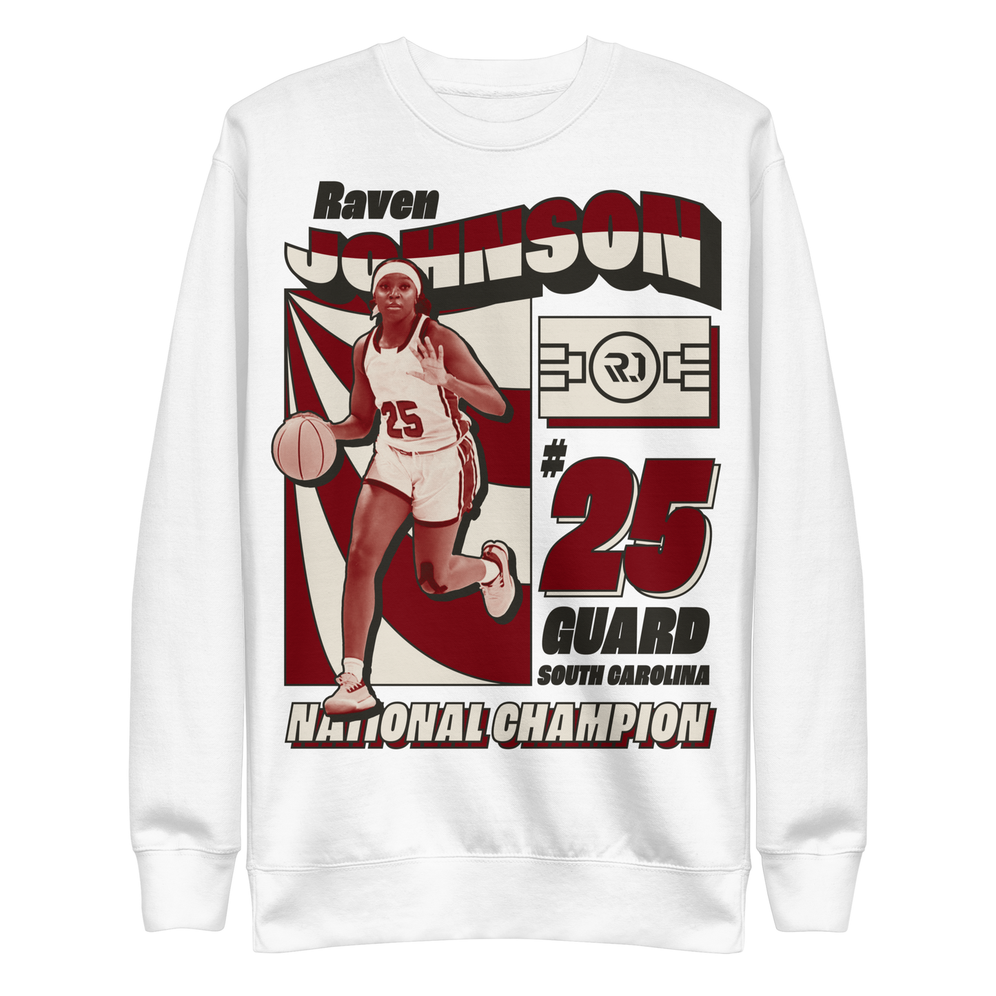 Raven Johnson "National Champion" Sweatshirt White