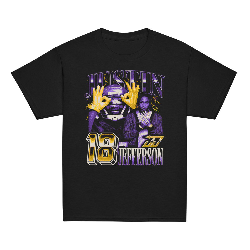 Justin Jefferson Vintage Youth T-shirt Black