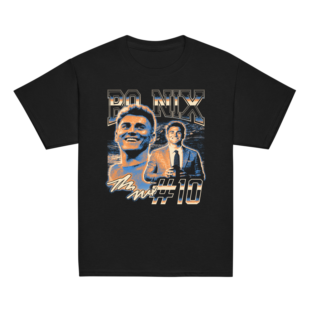 Bo Nix Vintage Youth T-shirt Black