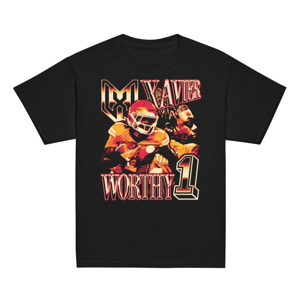 Xavier Worthy Vintage Youth T-shirt Black