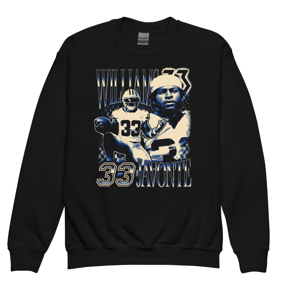 Javonte Williams Vintage Vintage Youth Crewneck Black by Athlete Market