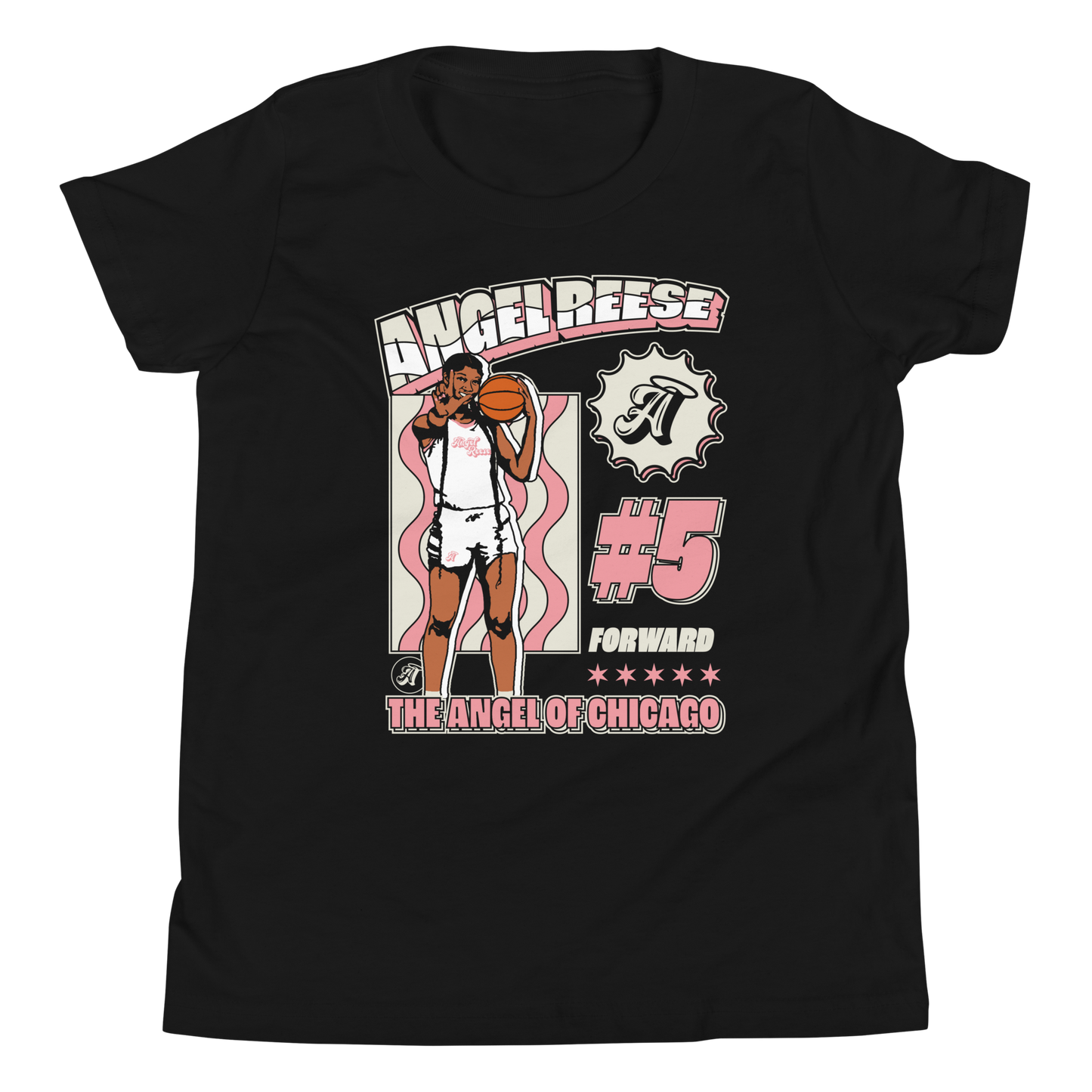 Angel Reese "Angel in Chicago" Youth T-shirt Black
