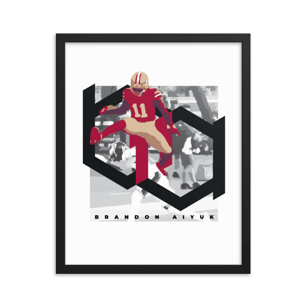 Brandon Aiyuk "The Hurdle" Framed poster