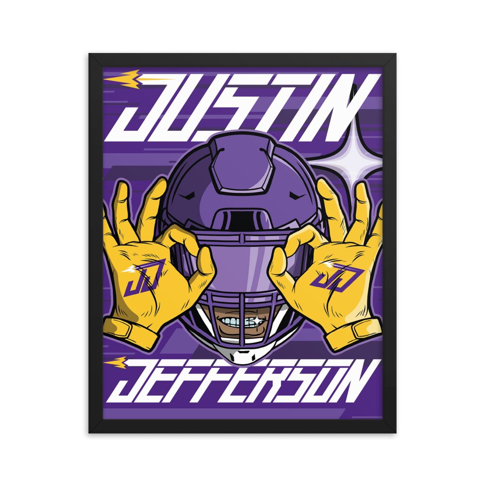 Justin Jefferson "Griddy" Framed poster