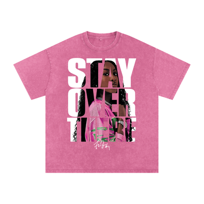 Flau'jae Johnson "Stay Over There" Washed Box T-shirt Pink