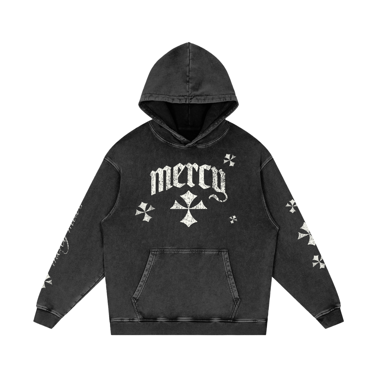 Snow Washed Loose Cotton Hoodie