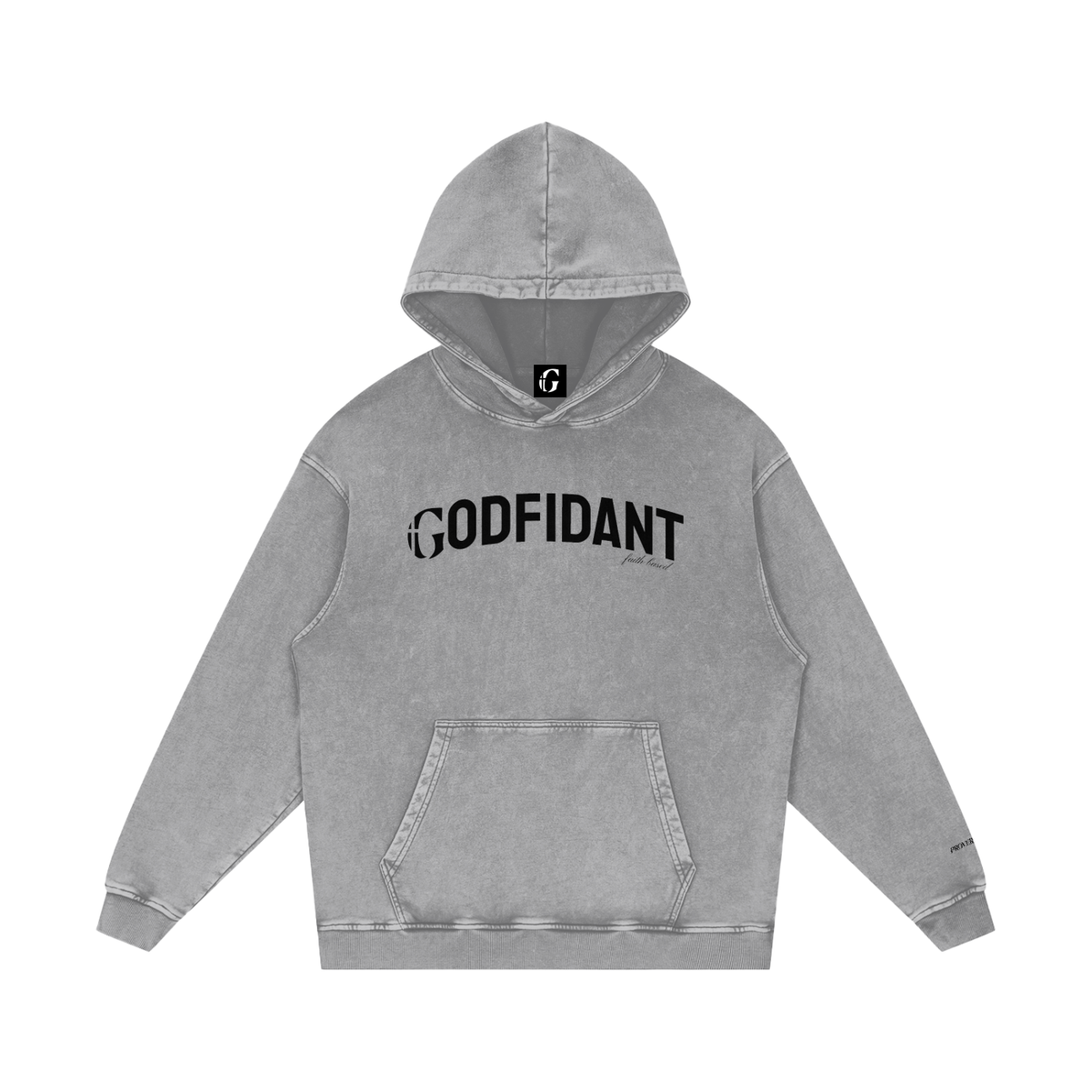 Snow Washed Loose Cotton Hoodie