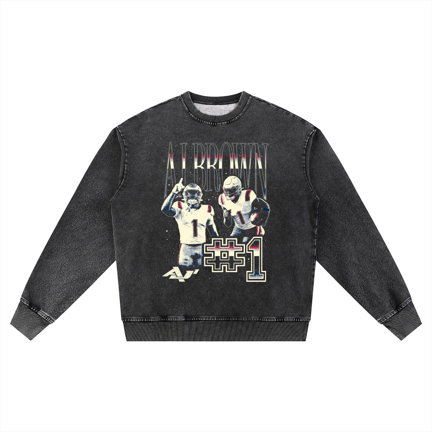 AJ Brown Vintage Oversized Washed Sweatshirt
