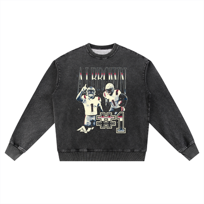 AJ Brown Vintage Oversized Washed Sweatshirt