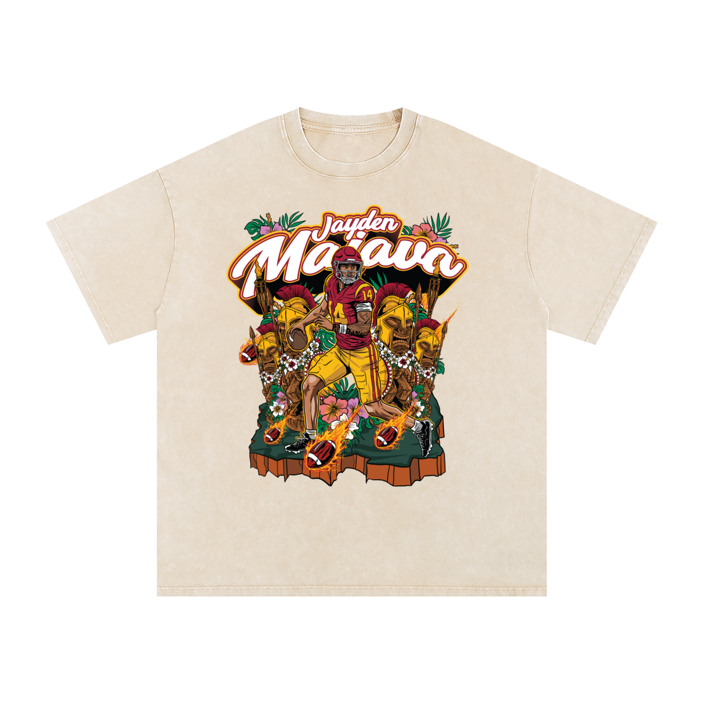 Jayden Maiava Illustration Oversized Washed T-shirt