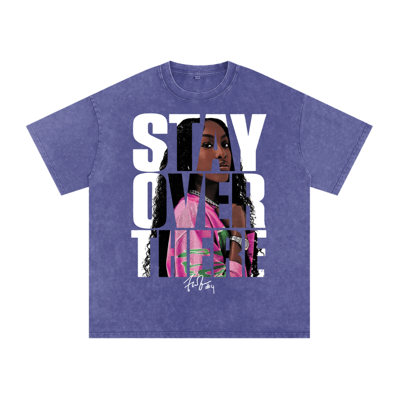 Flau'jae Johnson "Stay Over There" Washed Box T-shirt Purple