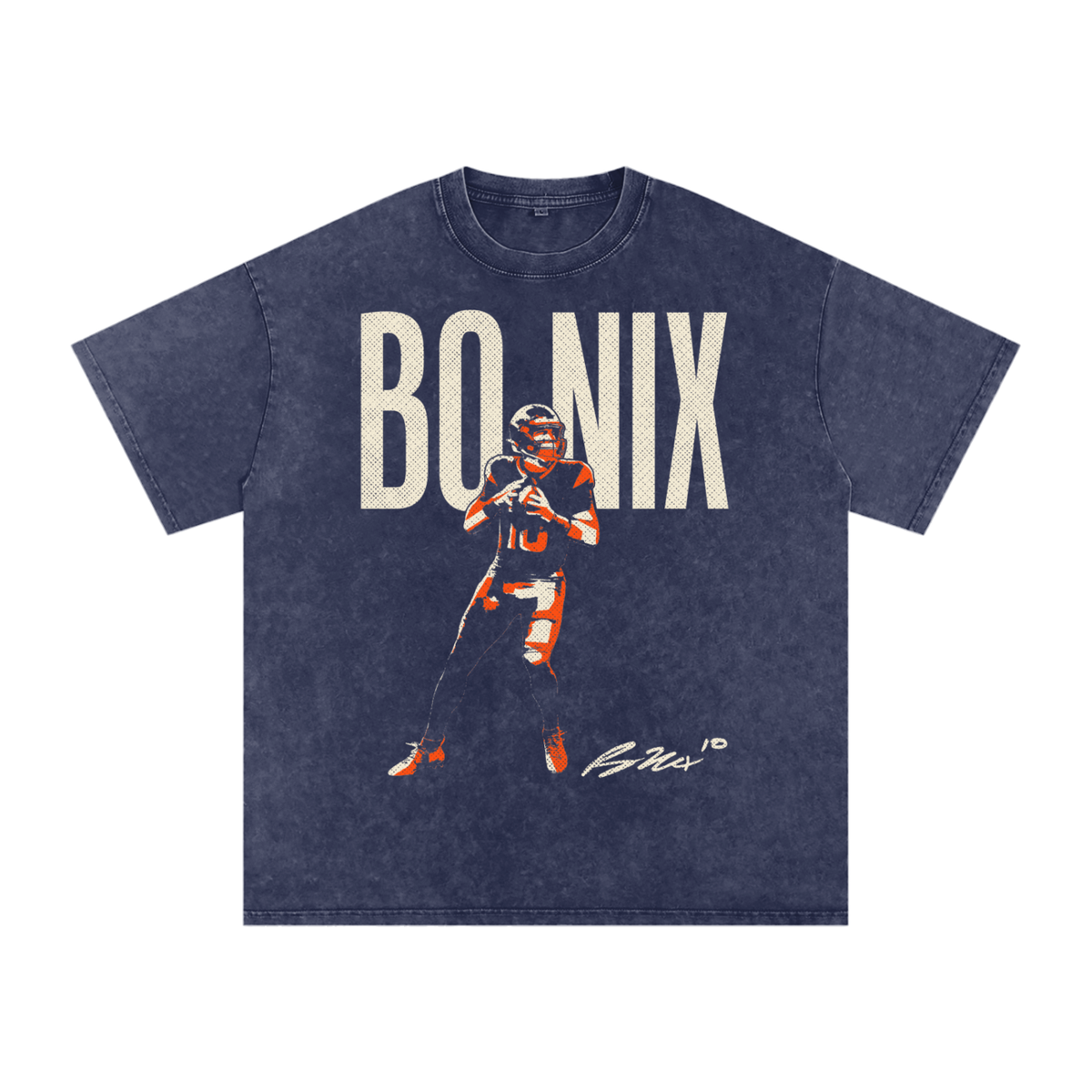 Bo Nix Halftone Boxy Washed T-shirt